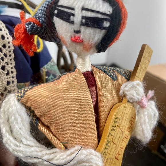 Vintage Sintra Folk Art Dolls from Portugal / Pair of Portuguese Vintage String - Picture 4 of 11